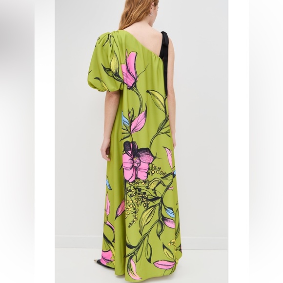Stine Goya green One Sleeve Maxi Dress with Bow Strap - Picture 2 of 12